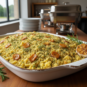 Semoule aux herbes de Provence et ail - Recette restauration collective