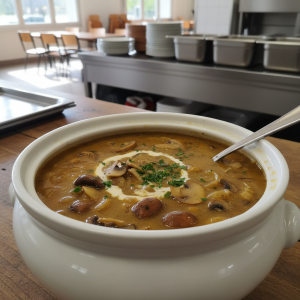 Soupe de champignons - Recette restauration collective