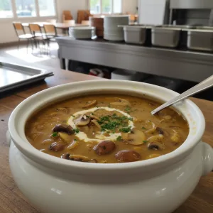 Soupe de champignons - Recette restauration collective
