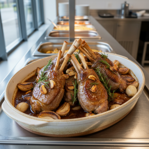 Souris d'agneau au miel et romarin - Recette restauration collective