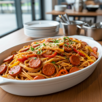 Spaghetti à la sauce tomate et chorizo - Recette restauration collective