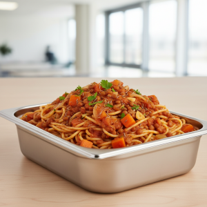 Spaghetti à la sauce tomate et lentilles - Recette restauration collective