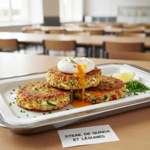 Steak de quinoa et légumes - Recette restauration collective