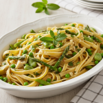Tagliatelle aux légumes printaniers et aux fèves - Recette restauration collective