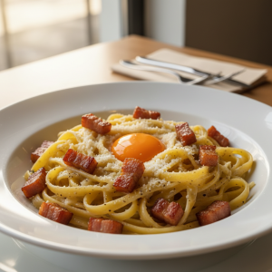 Tagliatelles carbonara - Recette restauration collective