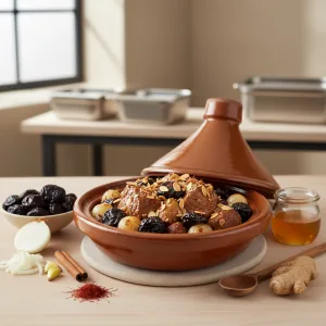 Tajine de veau aux pruneaux - Recette restauration collective