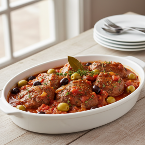 Tendron de veau aux olives - Recette restauration collective