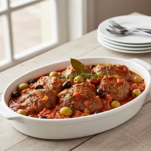 Tendron de veau aux olives - Recette restauration collective