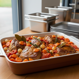 Tendron de veau braisé aux carottes - Recette restauration collective