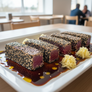 Thon mi-cuit au sésame - Recette restauration collective