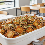 Tofu fumé aux champignons - Recette restauration collective