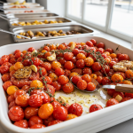 Tomates rôties au four à l'ail et thym - Recette restauration collective