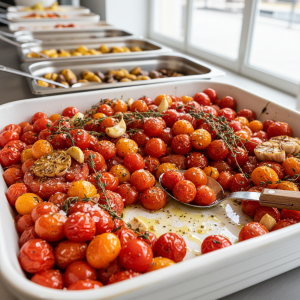 Tomates rôties au four à l'ail et thym - Recette restauration collective