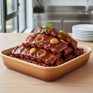 Travers de porc à la texane - Recette restauration collective