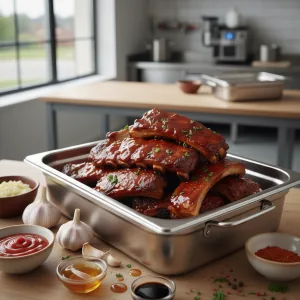 Travers de porc sauce barbecue - Recette restauration collective