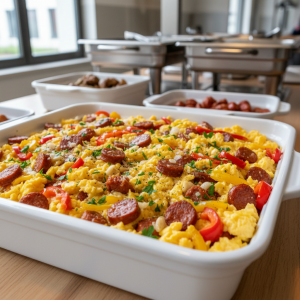 Œufs brouillés à la portugaise, ail et persil - Recette restauration collective