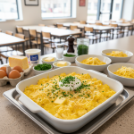 Œufs brouillés au Cantal fondant - Recette restauration collective
