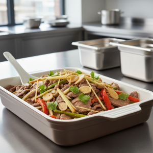 Veau sauté au gingembre et citronnelle - Recette restauration collective