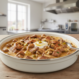 Veau stroganoff - Recette restauration collective