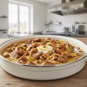 Veau stroganoff - Recette restauration collective