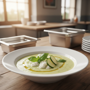 Velouté de courgettes au chèvre frais - Recette restauration collective