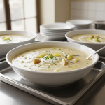 Velouté de poireaux aux pommes de terre - Recette restauration collective