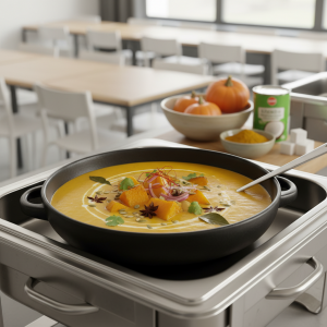 Velouté de potiron au curry - Recette restauration collective