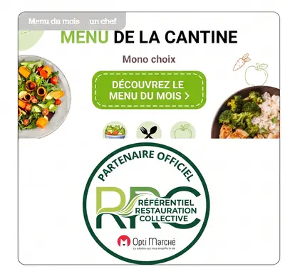 Menu de la cantine Optimarché